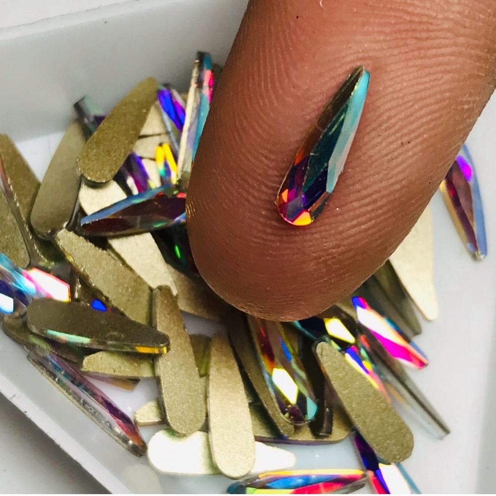 Bundle nail art 200 Colorful Teardrop Nail Art Rhinestones